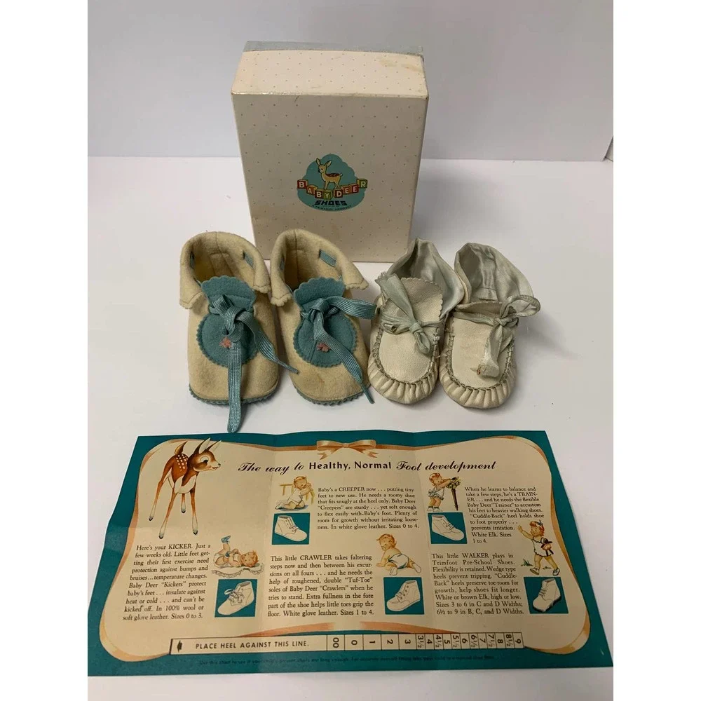 Vintage Baby Dear Moccasins Lot of 2